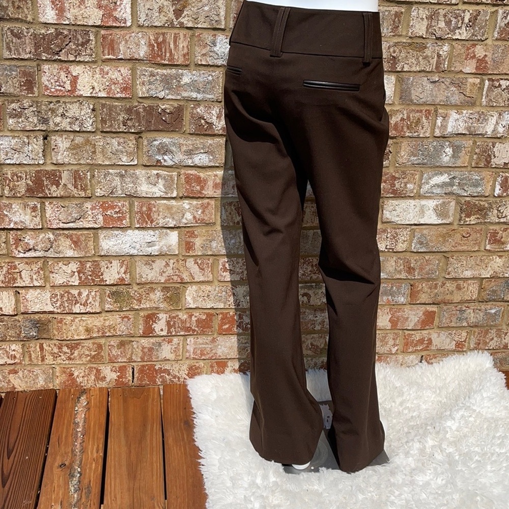 Alice+ Olivia Leather-Trimmed Wool-Blend Bootcut Pants - Picture 2 of 8